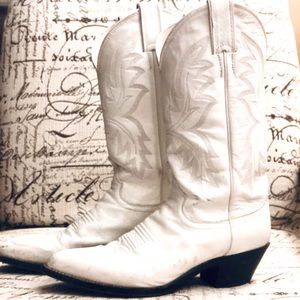 Brilliant White Justin Western Boots